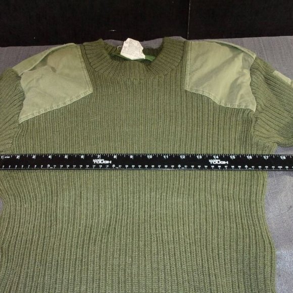 sz95-105 R USMC MARINE CORP WOOLY PULLY SWEATER 100% Wool OLIVE GREEN EC 1591 - Picture 5 of 11
